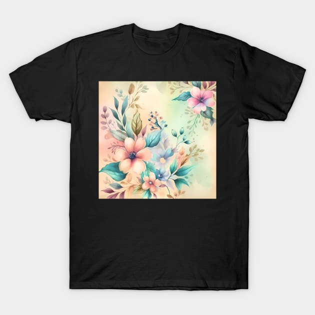 Springtime Watercolor Flowers T-Shirt by thatmacko